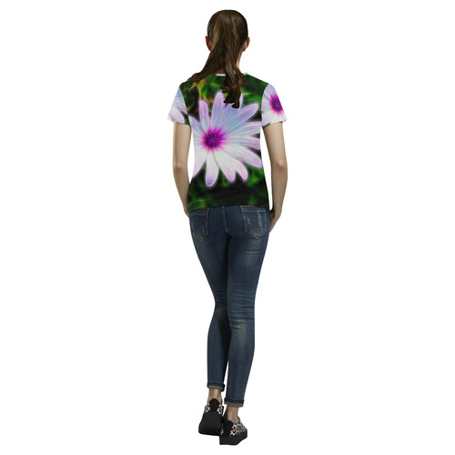 Brilliant Flower All Over Print T-Shirt for Women (USA Size) (Model T40)