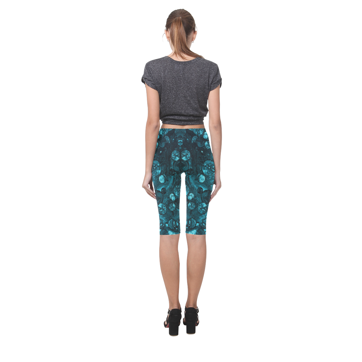 Ocean Dollars Blue Hestia Cropped Leggings (Model L03)