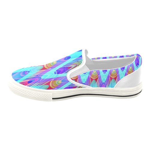 2D Wave #1A - Jera Nour Men's Unusual Slip-on Canvas Shoes (Model 019)