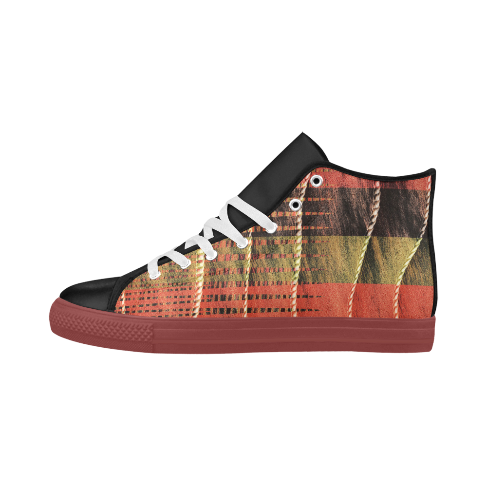 Batik Maharani #6 Vertical - Jera Nour Aquila High Top Microfiber Leather Men's Shoes (Model 032)