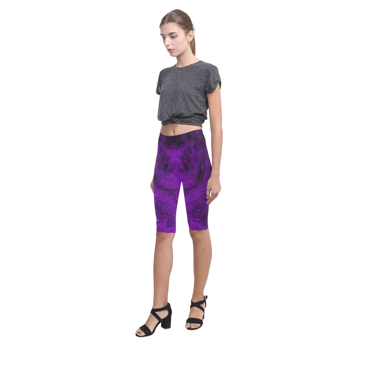 Secret Caves - Violet Hestia Cropped Leggings (Model L03)