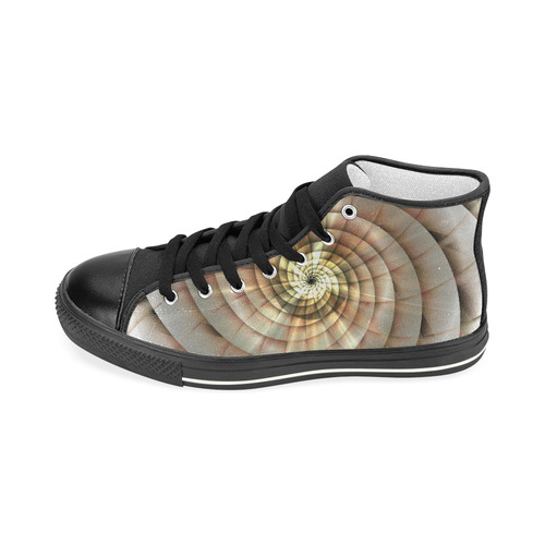 Spiral Eye 3D - Jera Nour Men’s Classic High Top Canvas Shoes (Model 017)