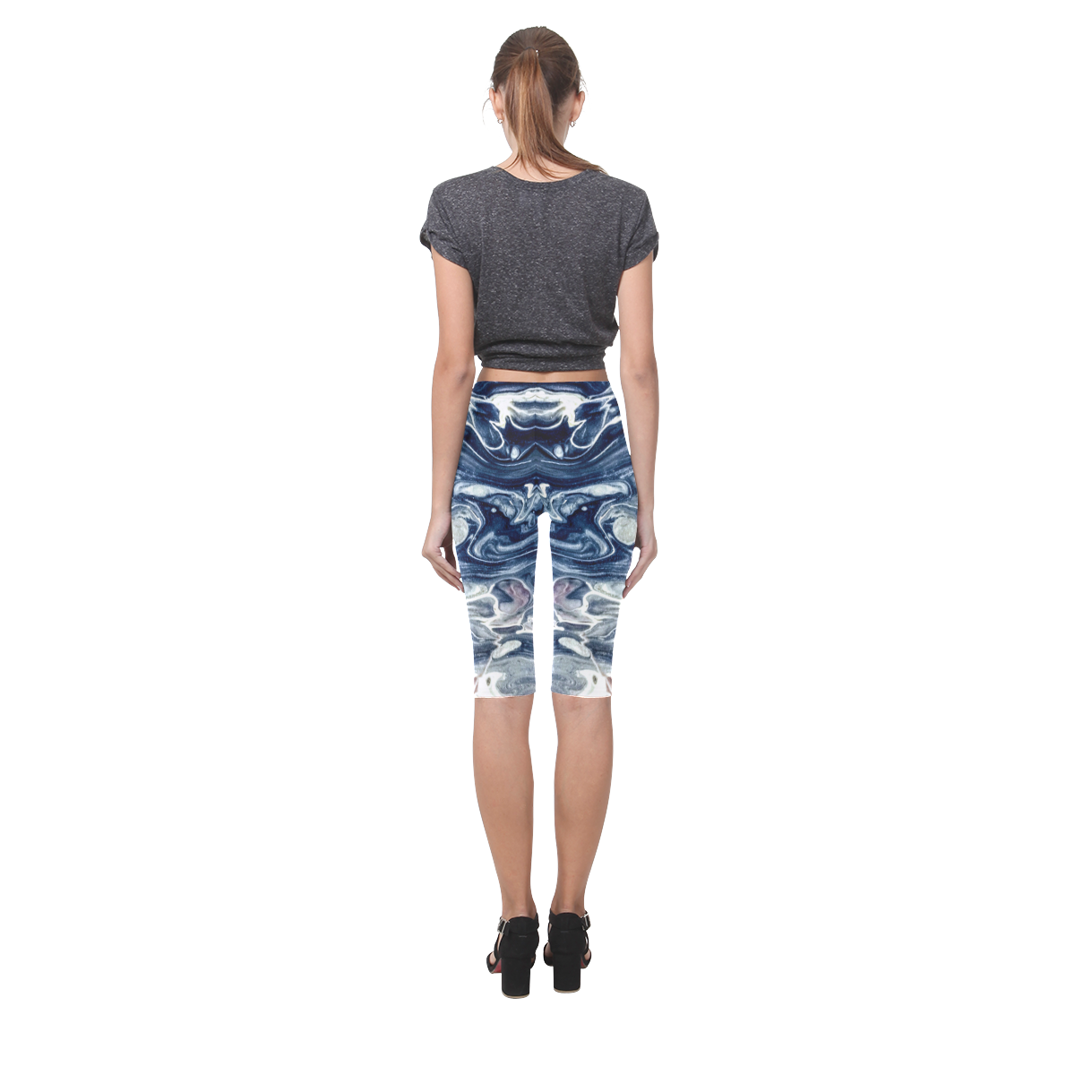 Wild Blueberry Swirl Hestia Cropped Leggings (Model L03)