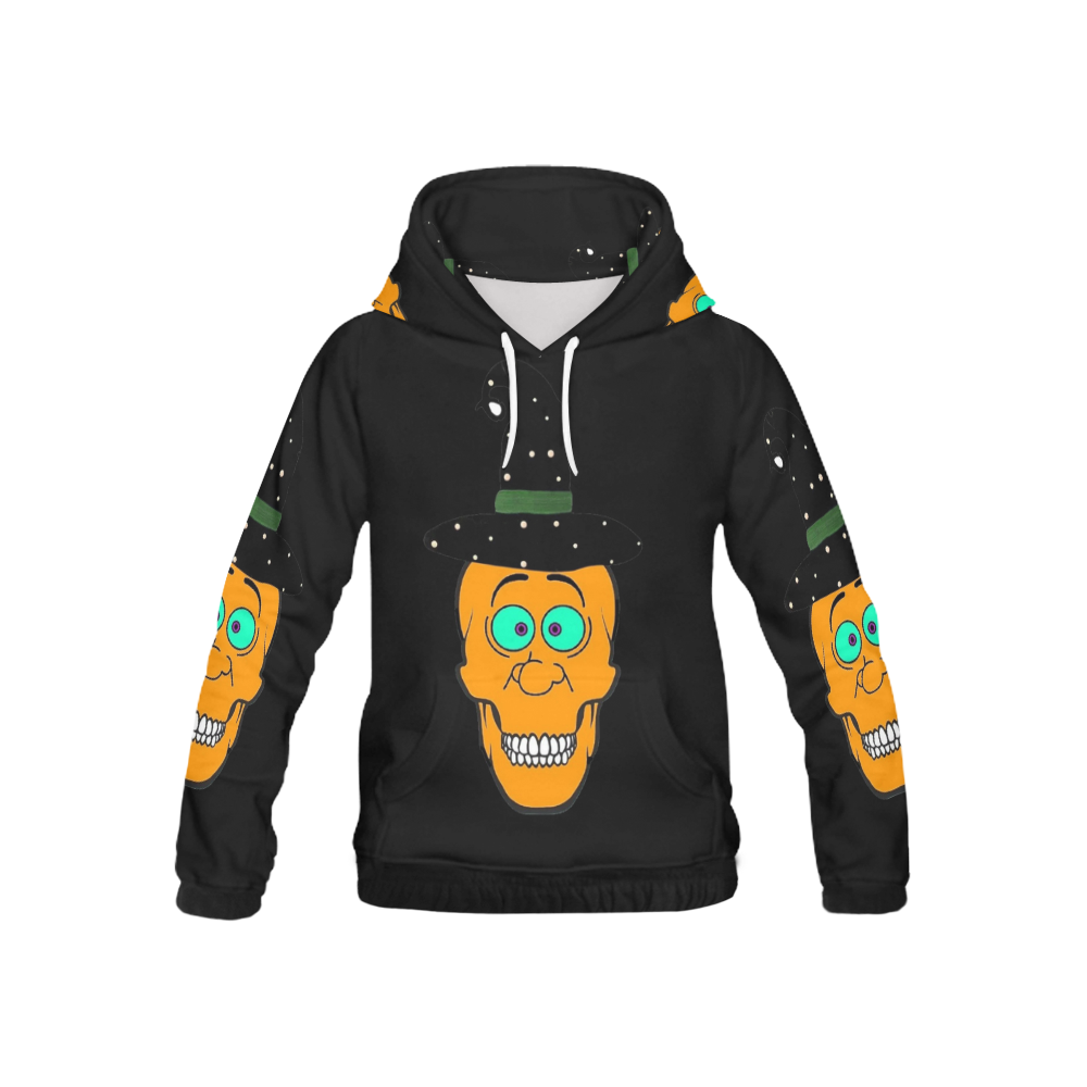 Pumkin Skully by Popart Lover All Over Print Hoodie for Kid (USA Size) (Model H13)