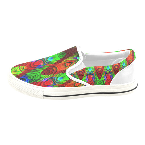 2D Wave #1B - Jera Nour Men's Slip-on Canvas Shoes (Model 019)