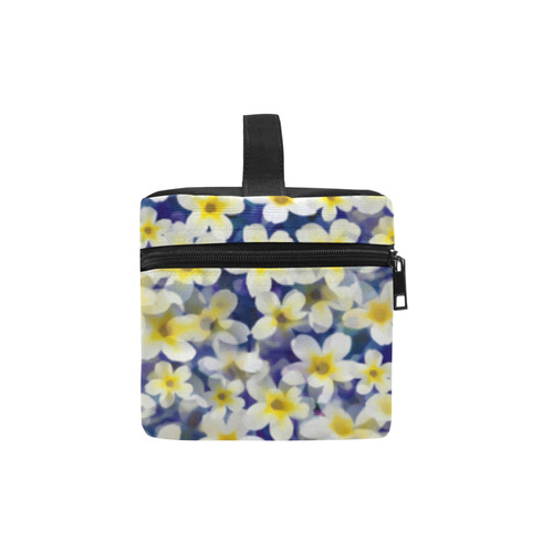 Summer Flowers Pattern White Blue Lunch Bag/Large (Model 1658)