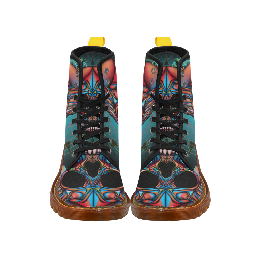 Colorful Skull Martin Boots For Women Model 1203H