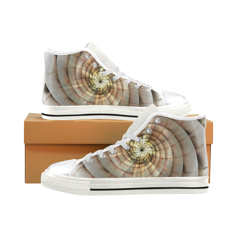 Spiral Eye 3D - Jera Nour Men’s Classic High Top Canvas Shoes (Model 017)