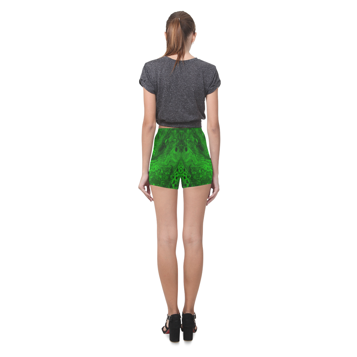 Secret Caves - Green Briseis Skinny Shorts (Model L04)