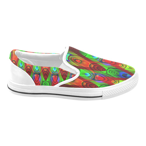 2D Wave #1B - Jera Nour Men's Unusual Slip-on Canvas Shoes (Model 019)