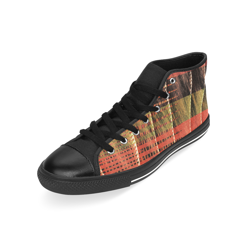 Batik Maharani #6 Vertical - Jera Nour Men’s Classic High Top Canvas Shoes /Large Size (Model 017)