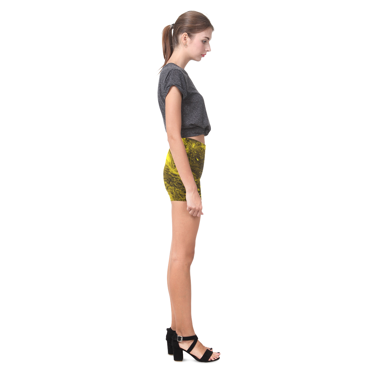 Secret Caves - Canary Yellow Briseis Skinny Shorts (Model L04)