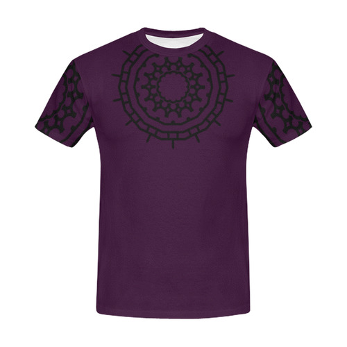 MEN DESIGNERS Mandala t-shirt / Purple, black All Over Print T-Shirt for Men (USA Size) (Model T40)