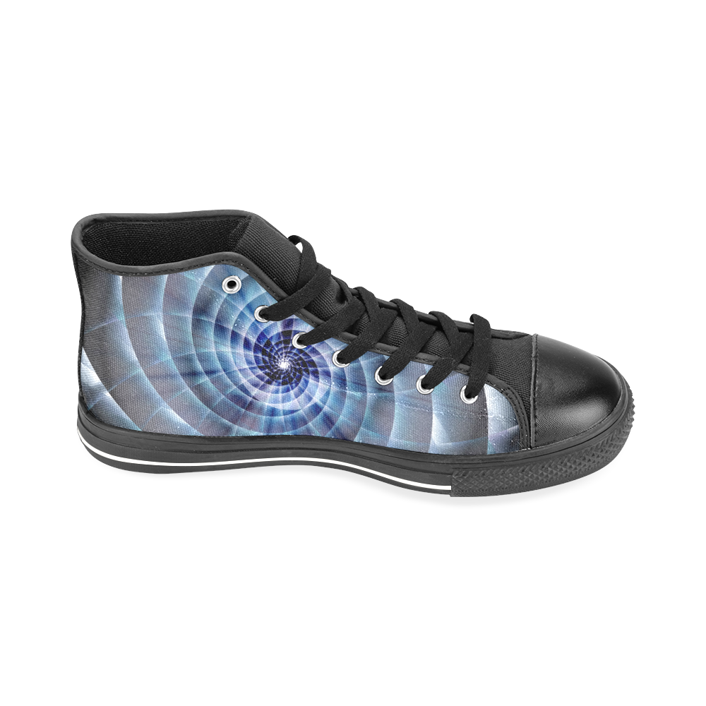 Spiral Eye 3D - Jera Nour Men’s Classic High Top Canvas Shoes /Large Size (Model 017)