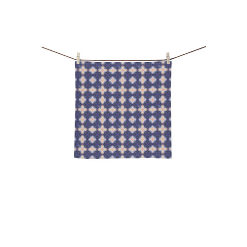 Navy Kaleidoscope Pattern Square Towel 13“x13”