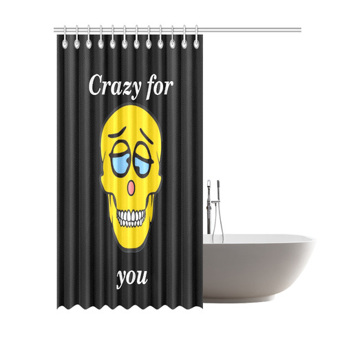 Crazy Skully by Popart Lover Shower Curtain 69"x84"