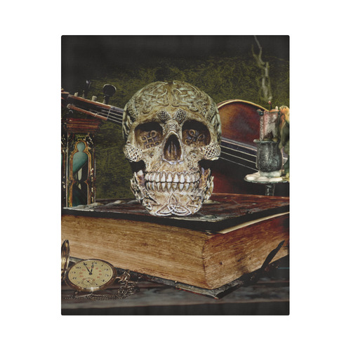 Funny Skull and Book Duvet Cover 86"x70" ( All-over-print)