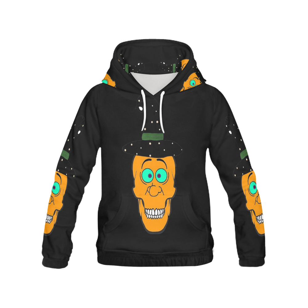Pumkin Skully by Popart Lover All Over Print Hoodie for Women (USA Size) (Model H13)