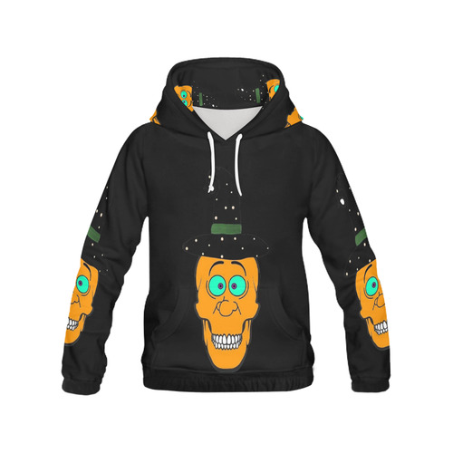 Pumkin Skully by Popart Lover All Over Print Hoodie for Men (USA Size) (Model H13)