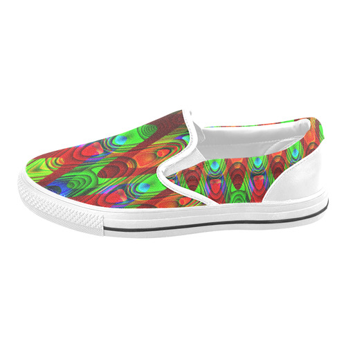 2D Wave #1B - Jera Nour Men's Unusual Slip-on Canvas Shoes (Model 019)