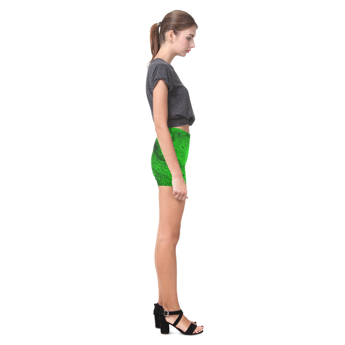 Secret Caves - Green Briseis Skinny Shorts (Model L04)