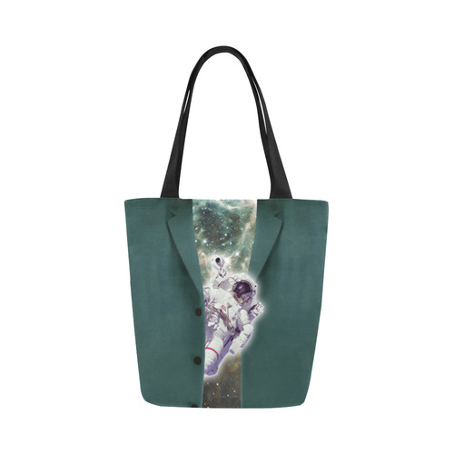 Astronaut looks out of a jacket Canvas Tote Bag (Model 1657)