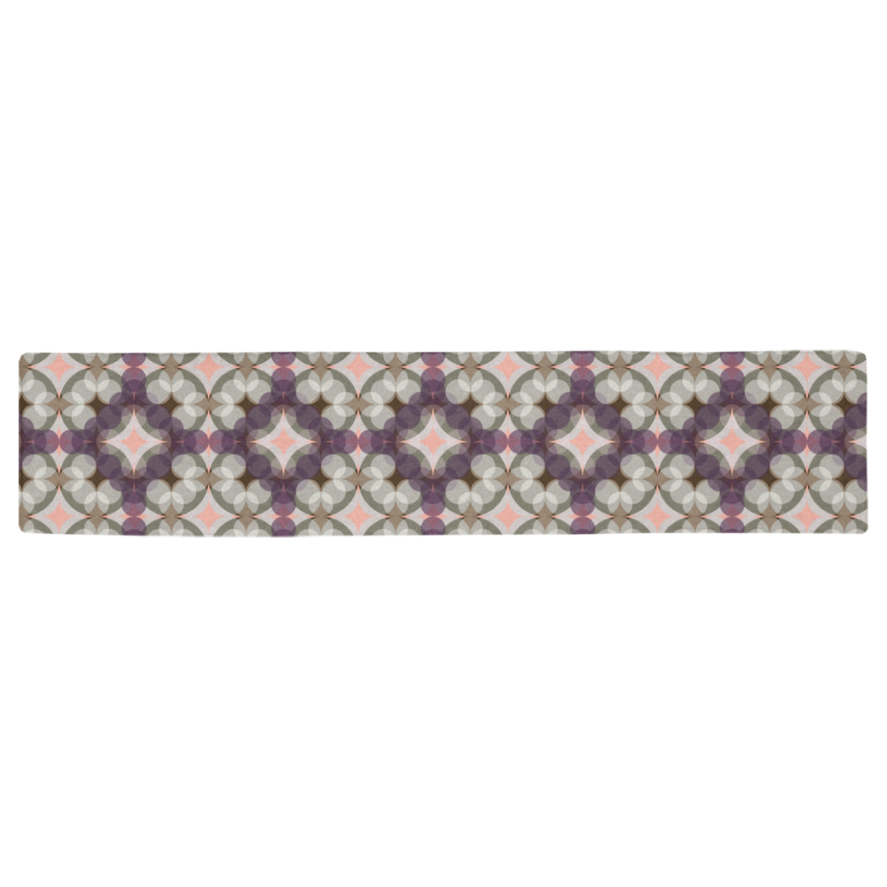 Violet Kaleidoscope Pattern Table Runner 16x72 inch