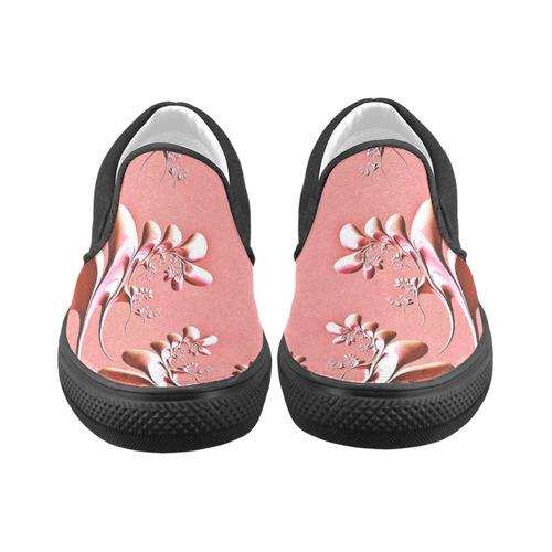 amazing floral fractal B by JamColors Women's Unusual Slip-on Canvas Shoes (Model 019)