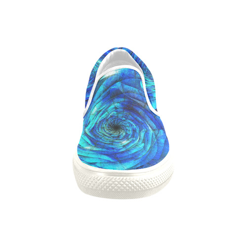 Galaxy Wormhole Spiral 3D - Jera Nour Men's Slip-on Canvas Shoes (Model 019)