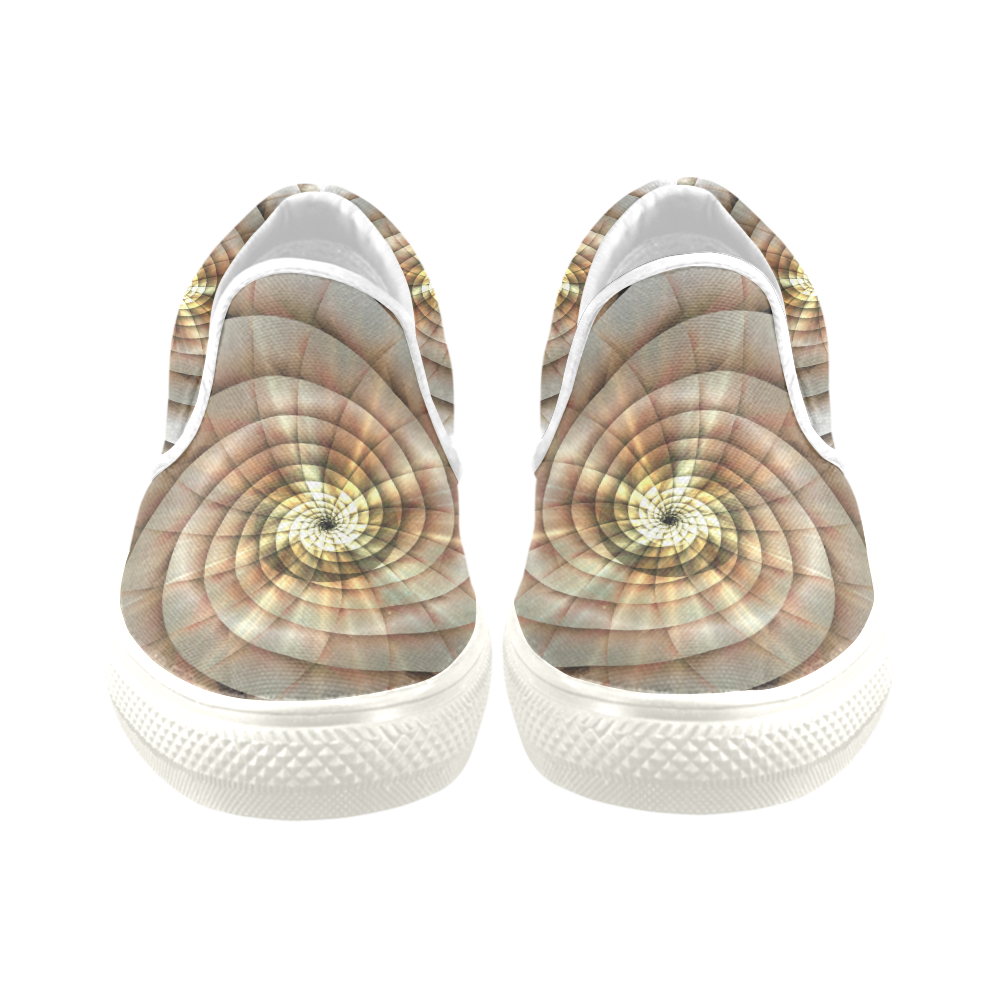Spiral Eye 3D - Jera Nour Men's Slip-on Canvas Shoes (Model 019)