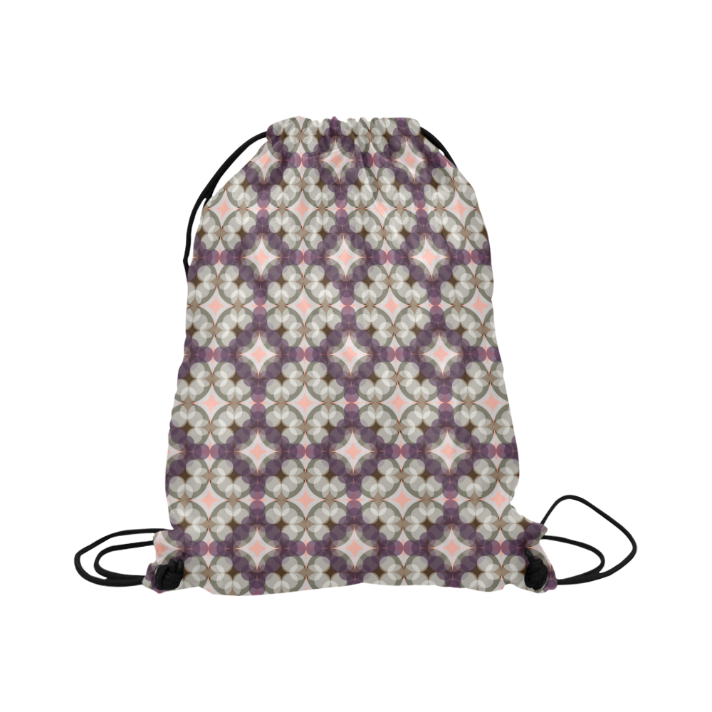 Violet Kaleidoscope Pattern Large Drawstring Bag Model 1604 (Twin Sides)  16.5"(W) * 19.3"(H)