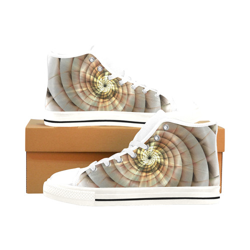 Spiral Eye 3D - Jera Nour Men’s Classic High Top Canvas Shoes /Large Size (Model 017)