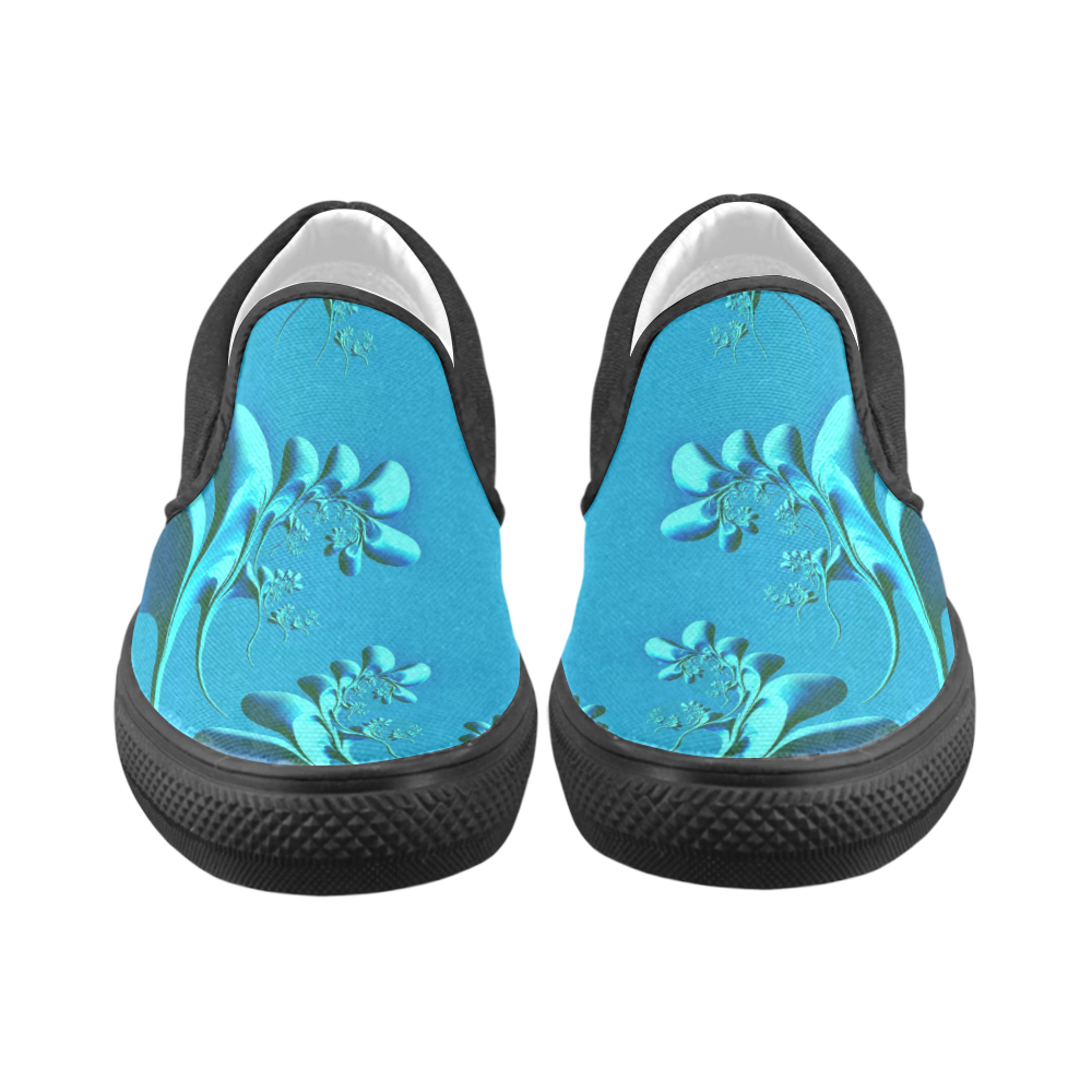 amazing floral fractal A by JamColors Women's Unusual Slip-on Canvas Shoes (Model 019)