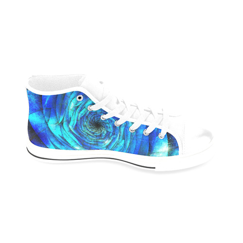 Galaxy Wormhole Spiral 3D - Jera Nour Men’s Classic High Top Canvas Shoes /Large Size (Model 017)