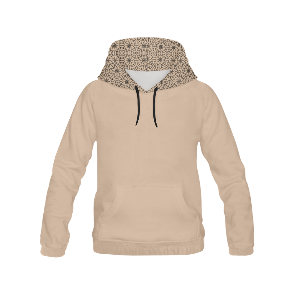 Hazelnut Lace All Over Print Hoodie for Women (USA Size) (Model H13)