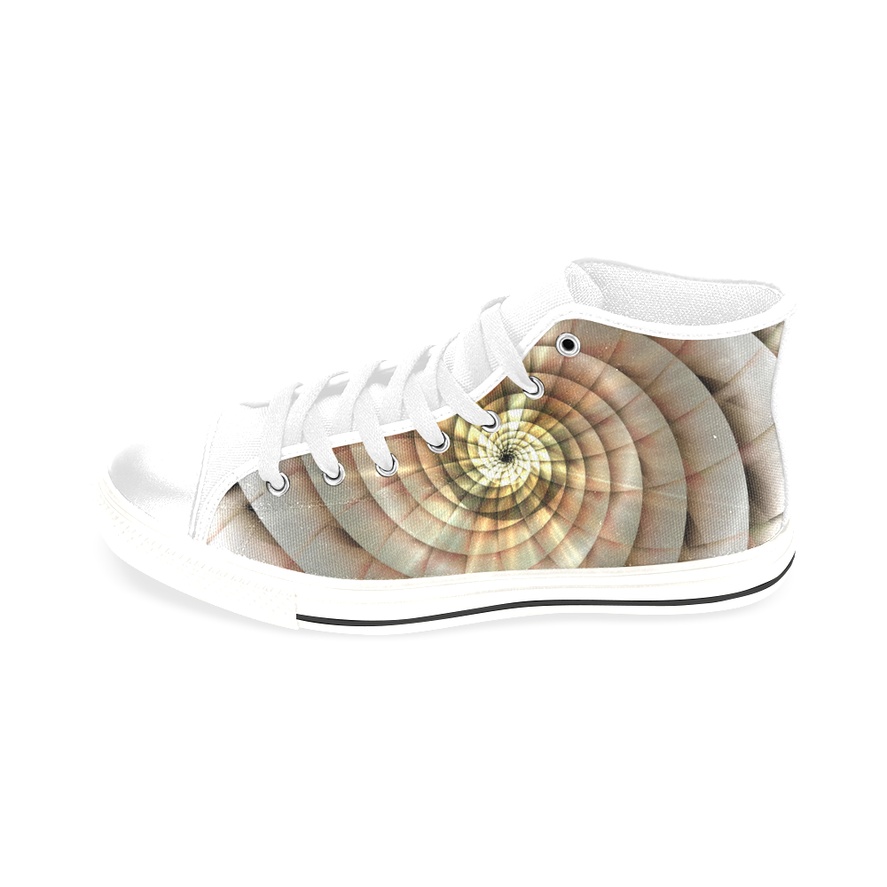 Spiral Eye 3D - Jera Nour Men’s Classic High Top Canvas Shoes /Large Size (Model 017)