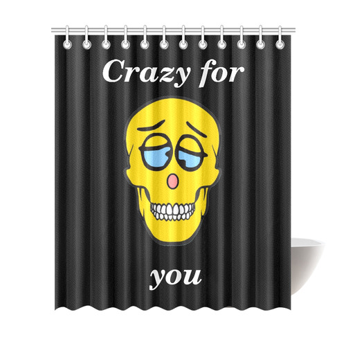 Crazy Skully by Popart Lover Shower Curtain 72"x84"