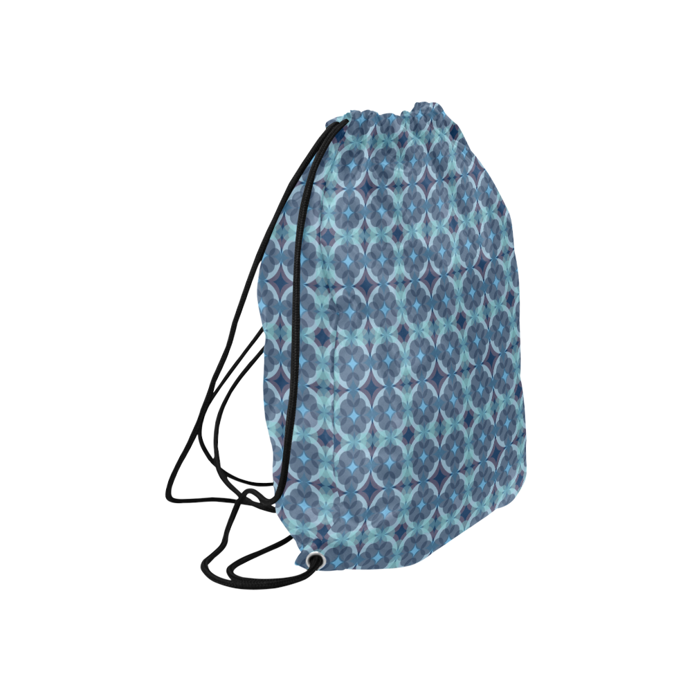 Sapphire Kaleidoscope Pattern Large Drawstring Bag Model 1604 (Twin Sides)  16.5"(W) * 19.3"(H)