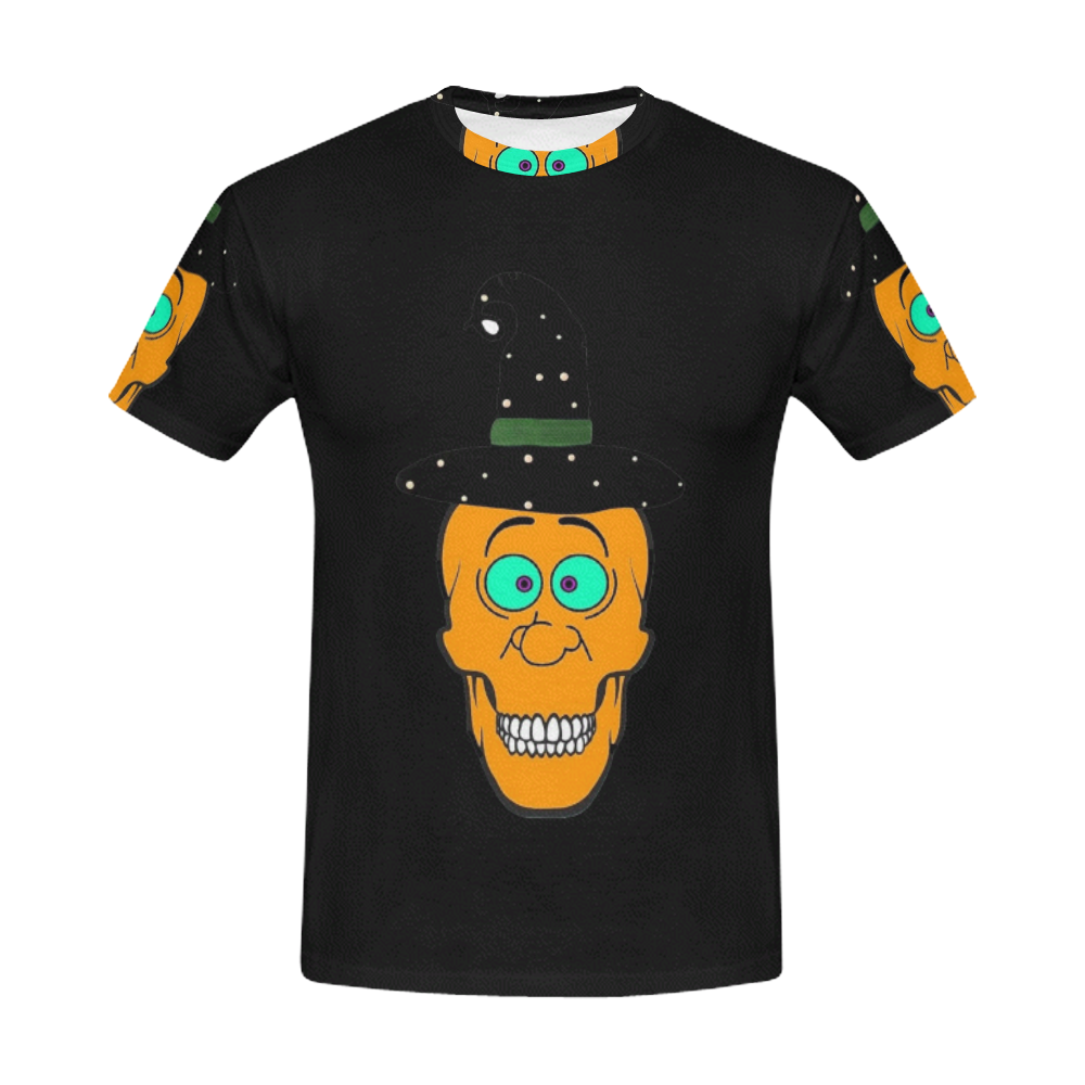 Pumkin Skully by Popart Lover All Over Print T-Shirt for Men (USA Size) (Model T40)