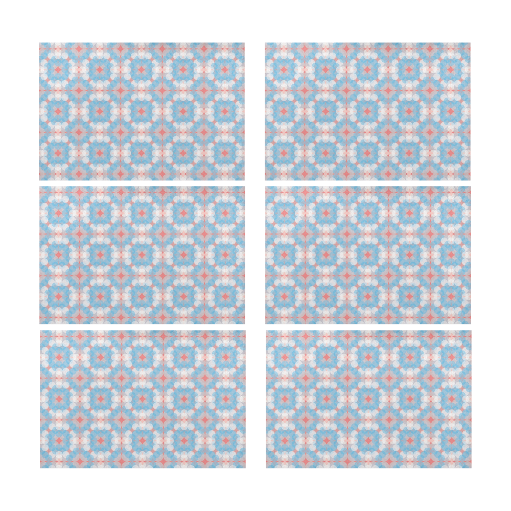 Blue Kaleidoscope Pattern Placemat 12’’ x 18’’ (Set of 6)