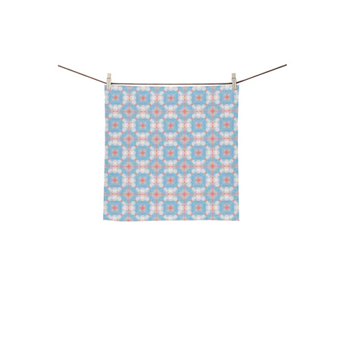 Blue Kaleidoscope Pattern Square Towel 13“x13”