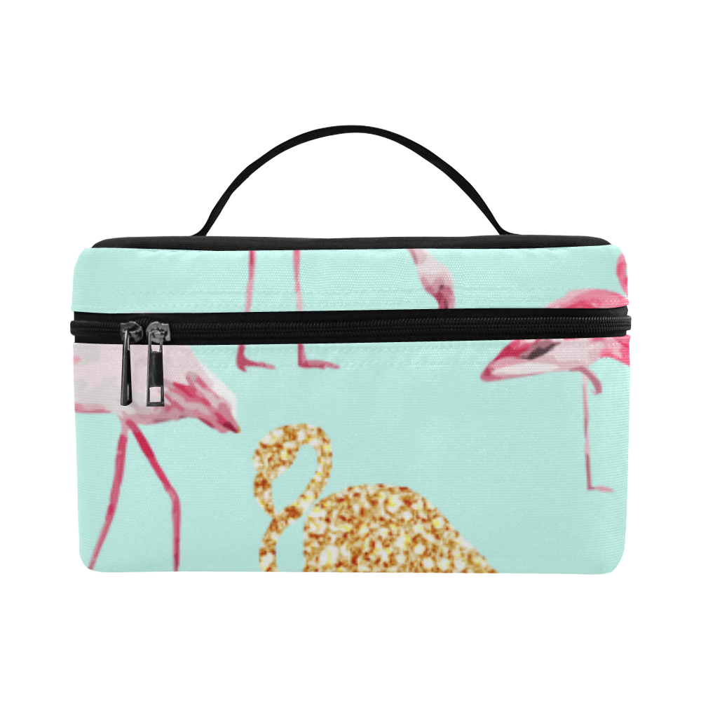 Flamingo (blue) Cosmetic Bag/Large (Model 1658)