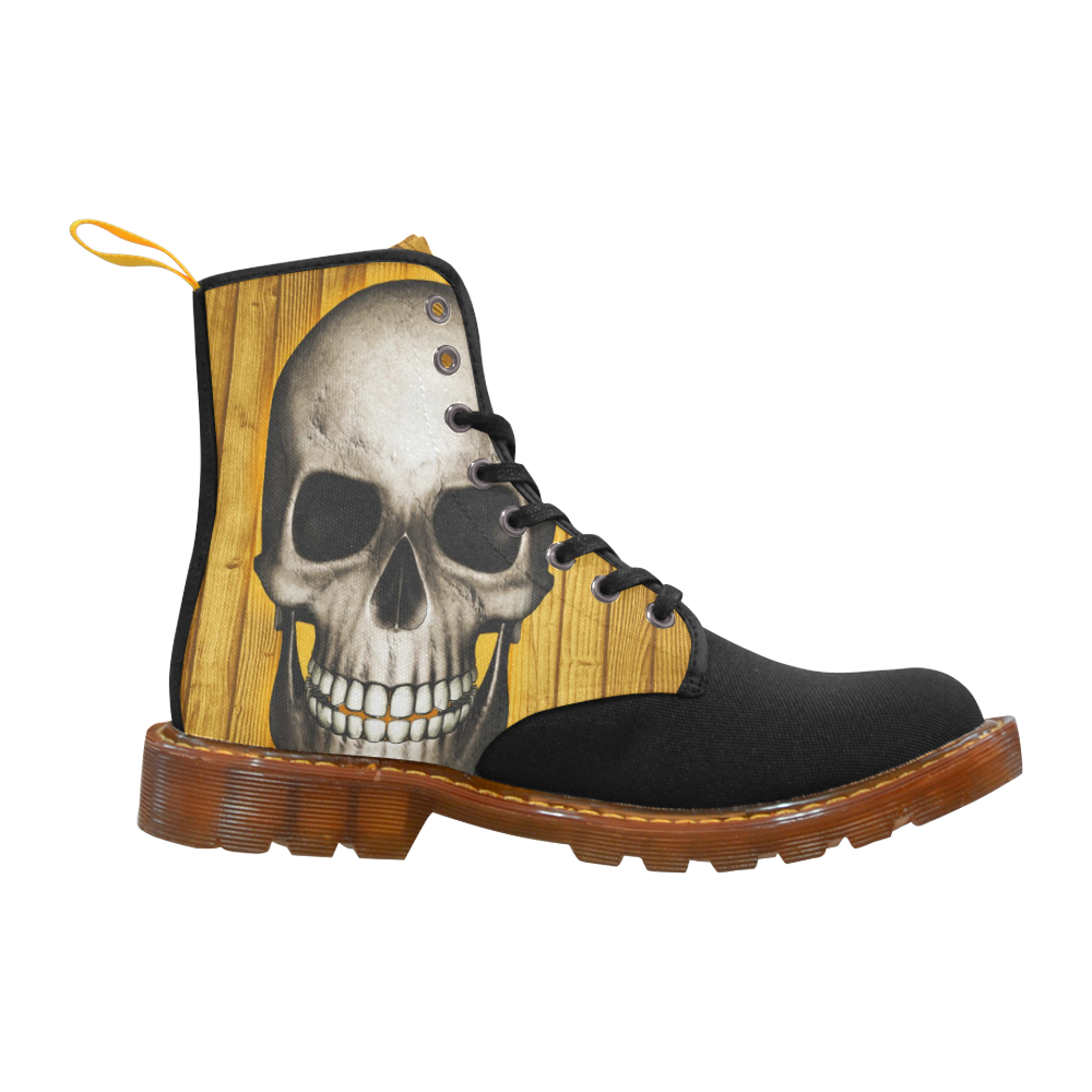 skull on wooden planks A by JamColors Martin Boots For Men Model 1203H