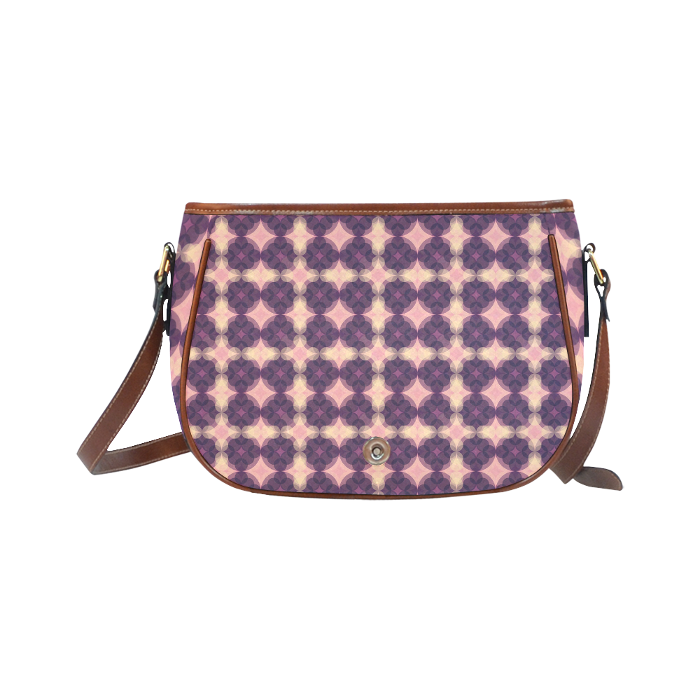 Purple Kaleidoscope Pattern Saddle Bag/Small (Model 1649) Full Customization