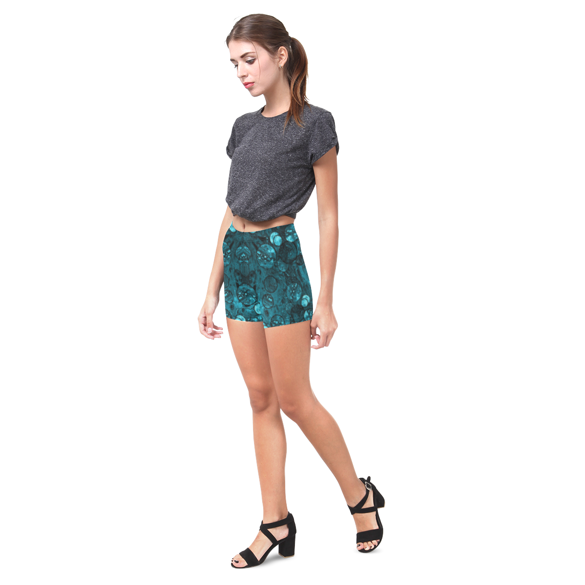 Ocean Dollars Blue Briseis Skinny Shorts (Model L04)