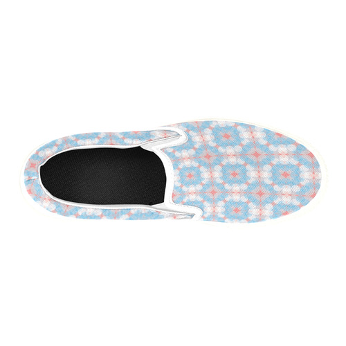 Blue Kaleidoscope Pattern Slip-on Canvas Shoes for Kid (Model 019)