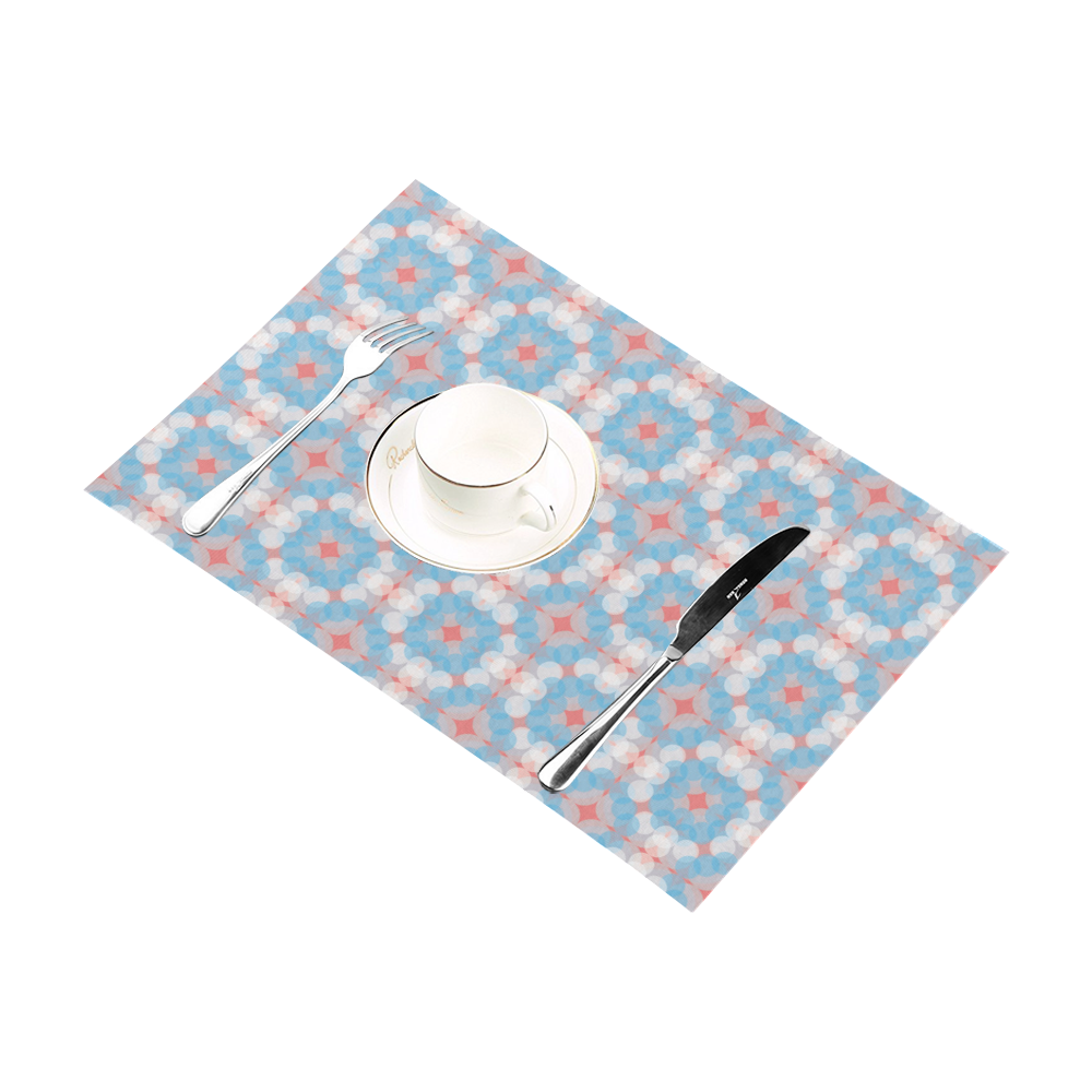 Blue Kaleidoscope Pattern Placemat 12''x18''