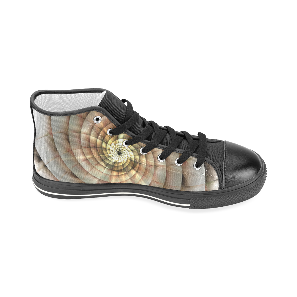 Spiral Eye 3D - Jera Nour Men’s Classic High Top Canvas Shoes (Model 017)