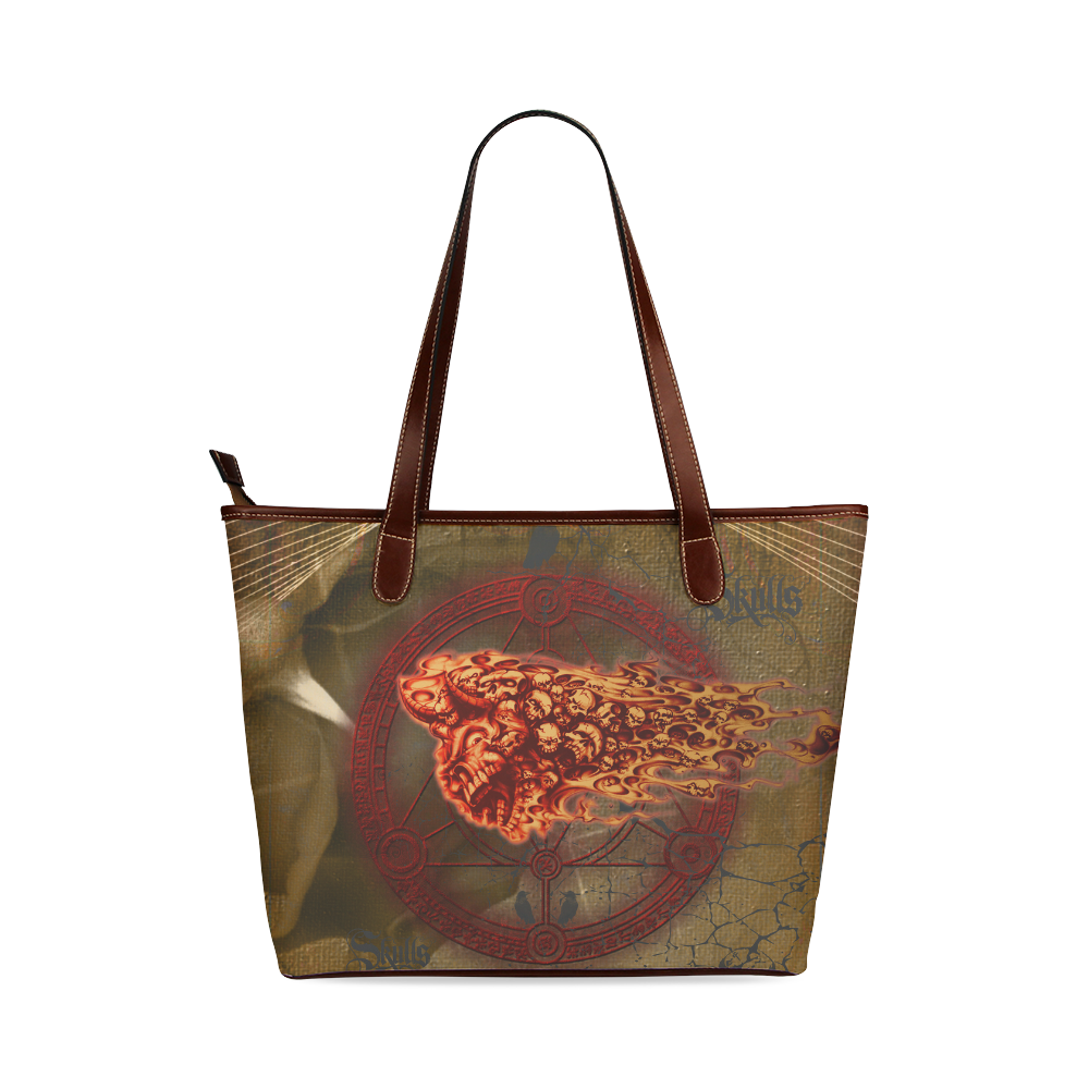 Awesome, creepy flyings skulls Shoulder Tote Bag (Model 1646)