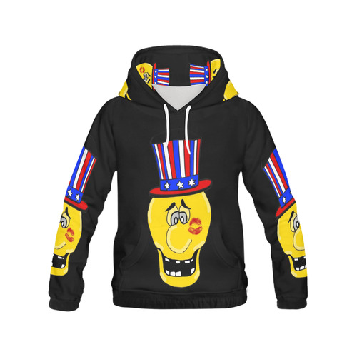 American Skully by Popart Lover All Over Print Hoodie for Men (USA Size) (Model H13)